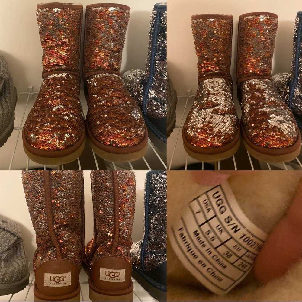 Uggs size 7 in women’s sequin. Changes colors